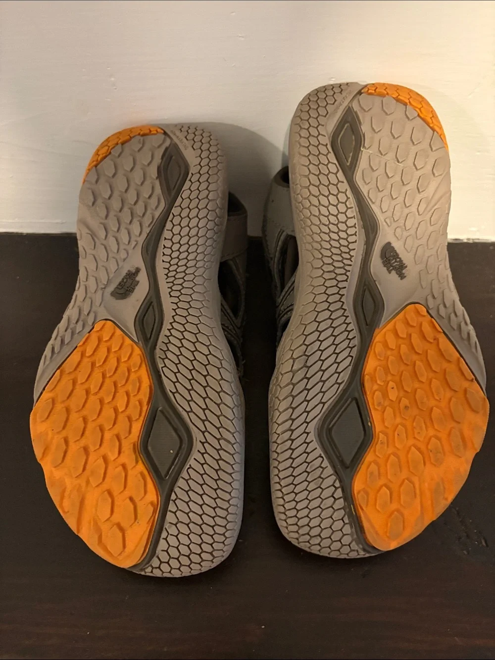 The North Face Kids Gray and Orange Young Hedgehog Sandals